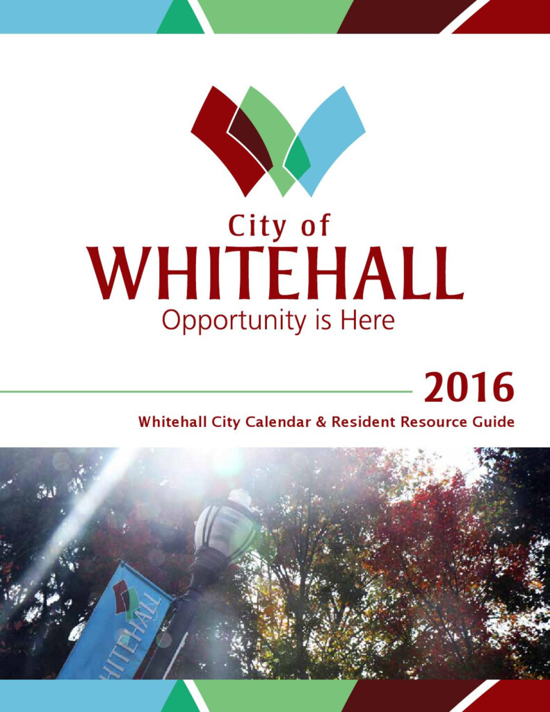 2016 Whitehall City Calendar Resident Resource Guide By Gailmartineau 