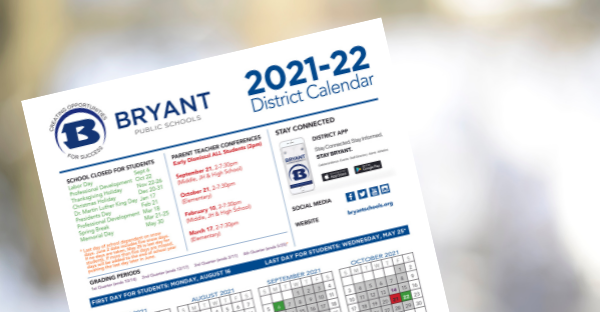 2021 22 School Calendar Bryant Public Schools