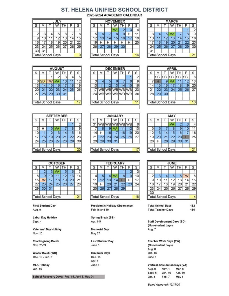 Academic Calendar 2023 2024