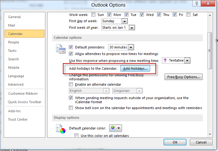 Add Holidays To Outlook s Calendar