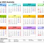 Australia Calendar 2023 Free Printable Excel Templates