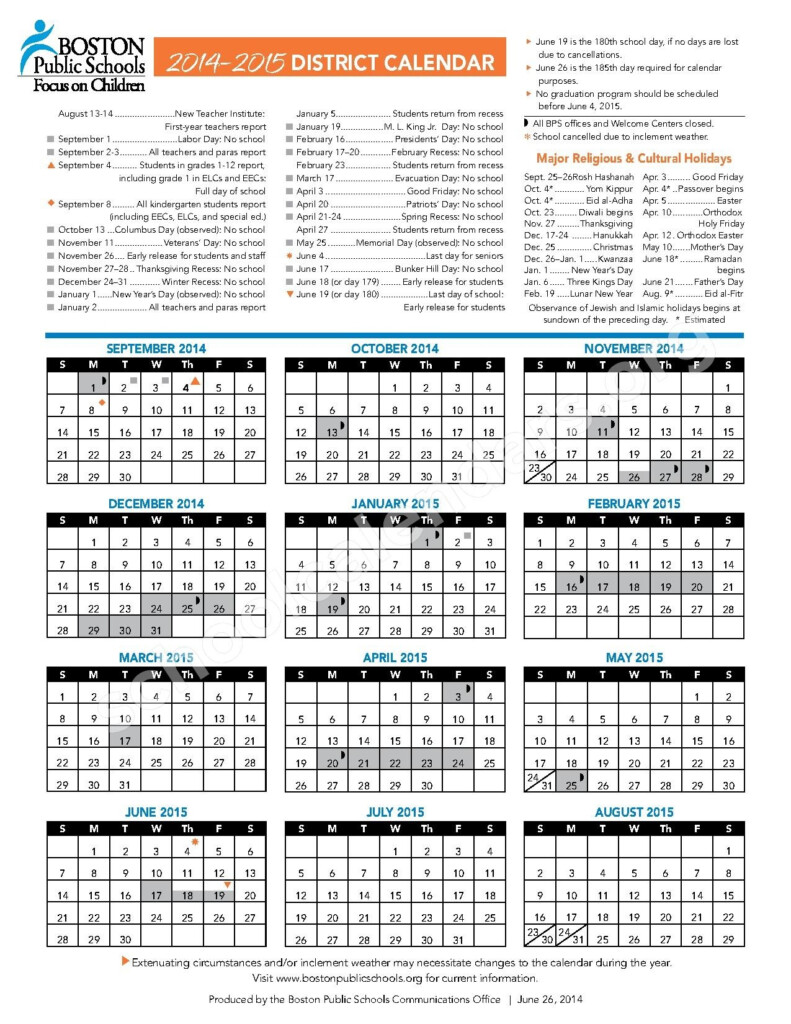 Boston Public Schools Calendar Qualads