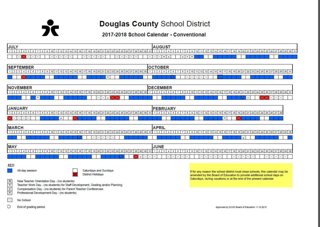 Calendar School Calendar Calendar Douglas County