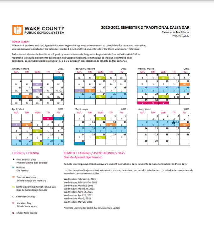 Calendars Schedules Instructional Calendars