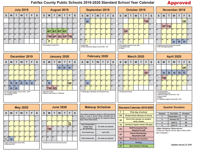 Changes Made To Fairfax County Public Schools 2019 2020 Calendar TjTODAY