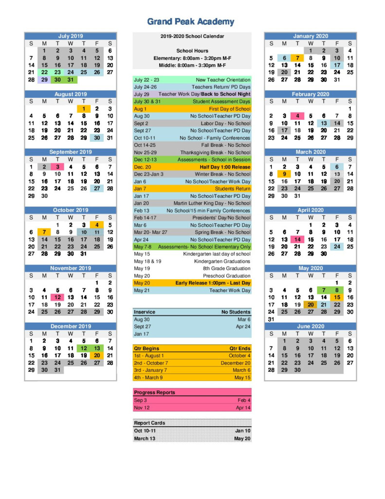 Colorado Springs D11 School Calendar2020 Printable Calendar 2021 2022