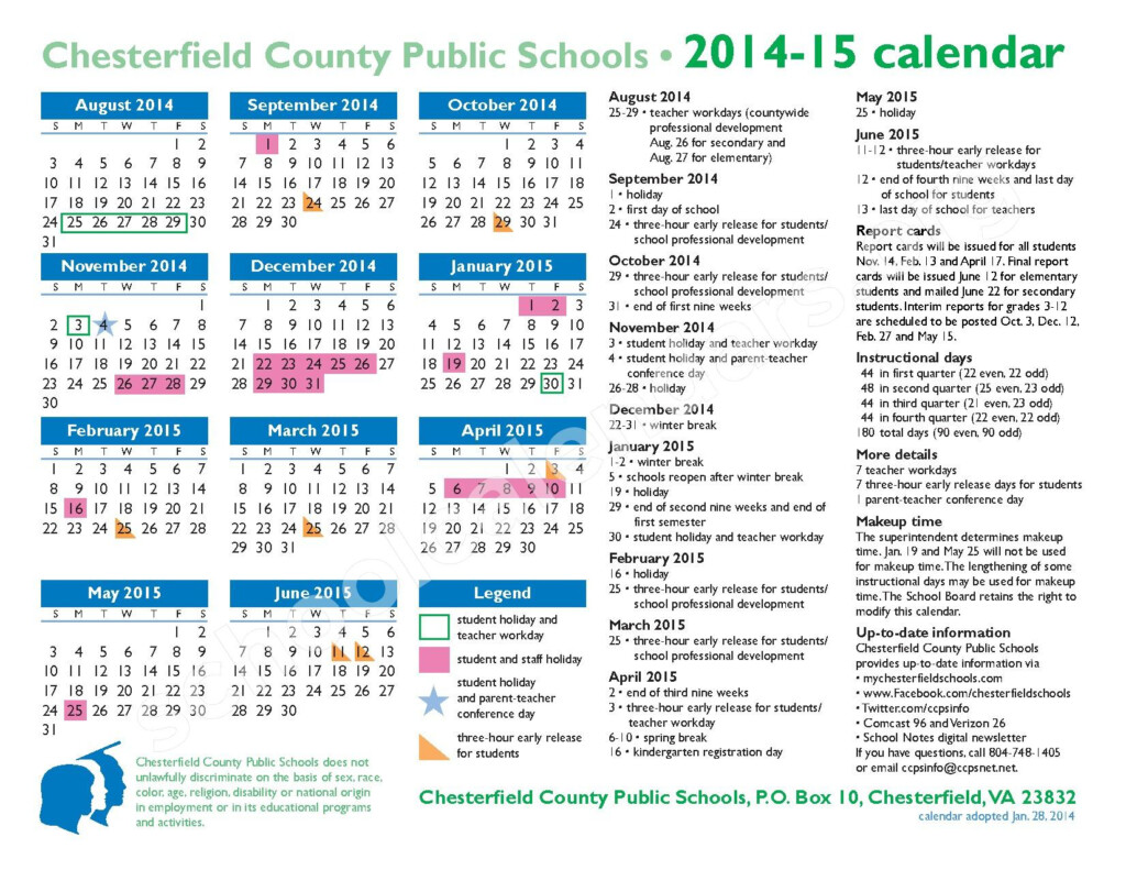 Crestwood Elementary School Calendars Richmond VA