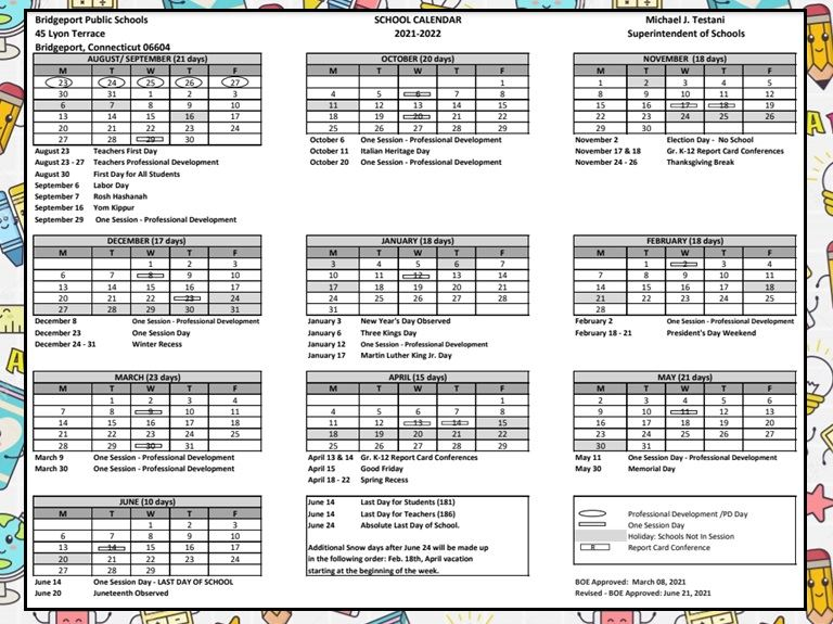 District Calendar 2021 2022 District Calendar