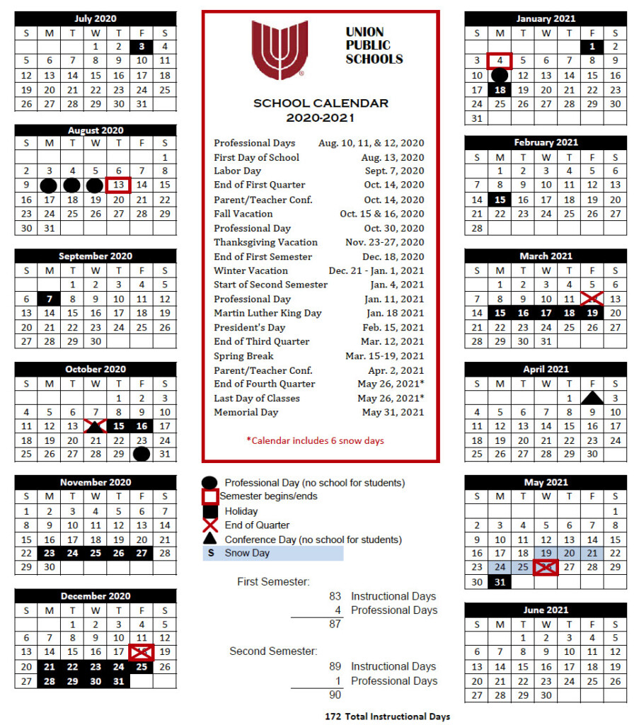 Edmond Public Schools Calendar 2020 2021 Printable Calendars 2022