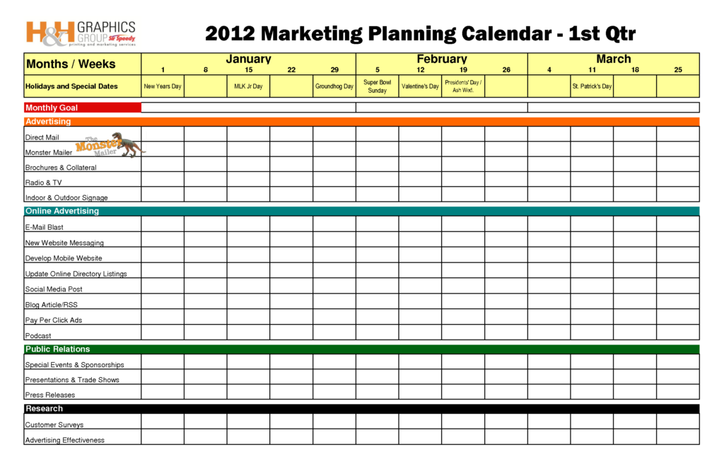 Event Marketing Plan Marketing Calendar Template Marketing Plan 