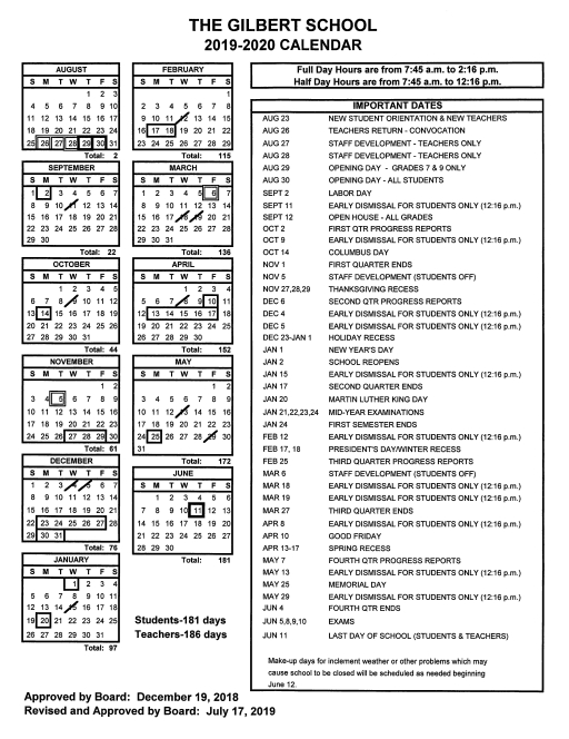 Gilbert Public Schools Calendar 2021 Lunar Calendar