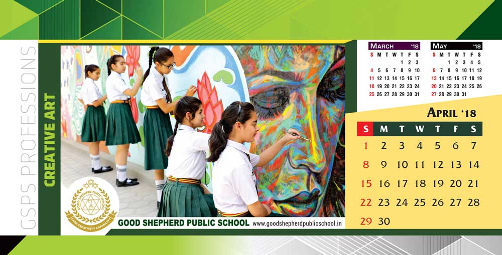 Good Shepherd Public School Table Calendar 2018