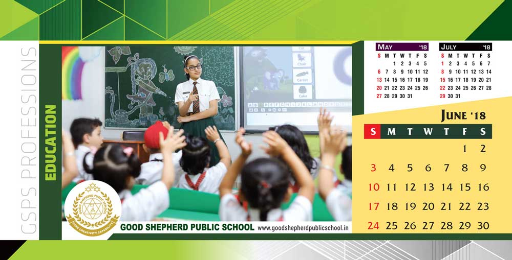 Good Shepherd Public School Table Calendar 2018