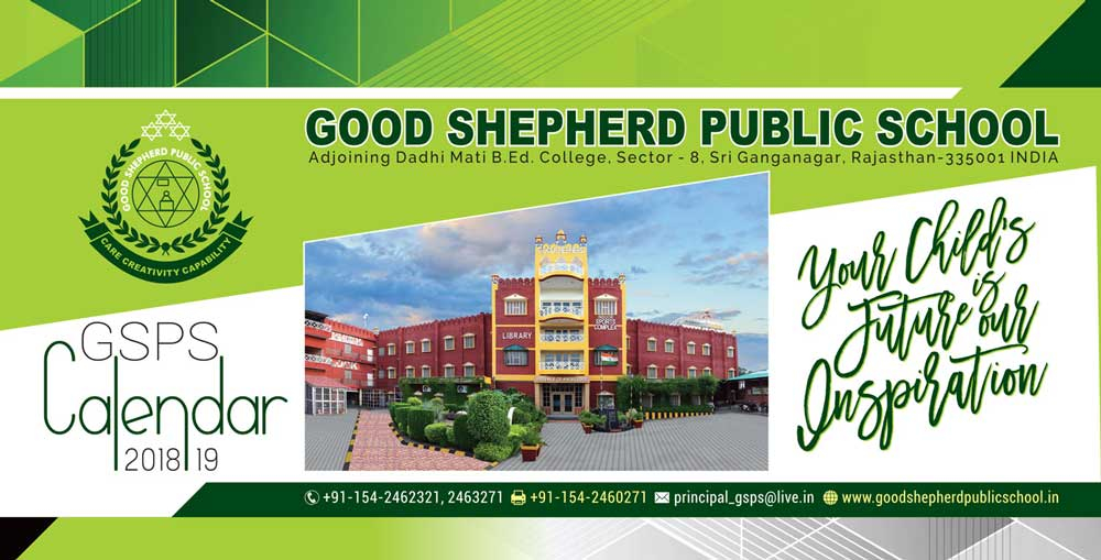 Good Shepherd Public School Table Calendar 2018