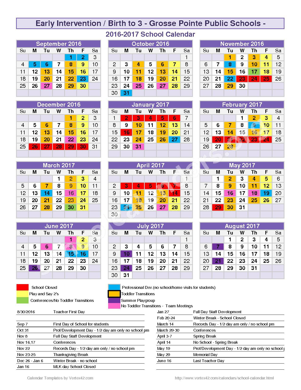 Grosse Pointe Public Schools Calendars Grosse Pointe MI