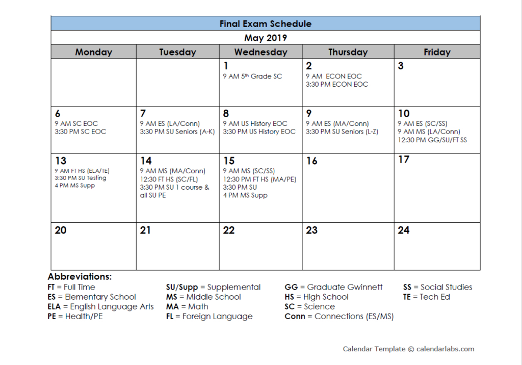 Gwinnett County School Calendar 2019 20 Free Calendar Template