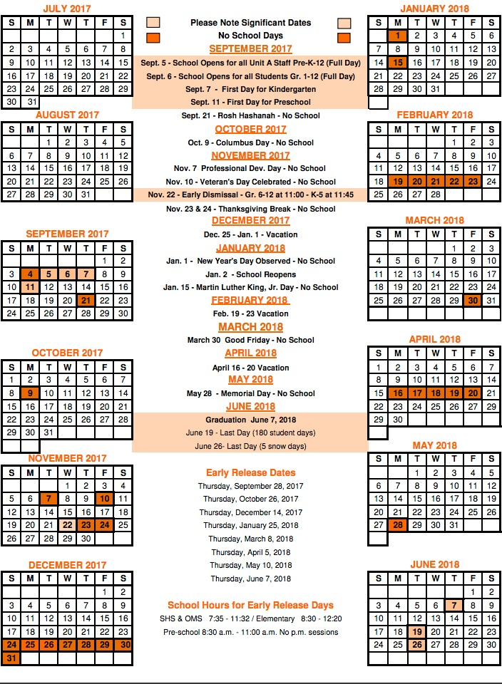 Here s The 2017 18 Stoughton School Calendar Stoughton MA Patch