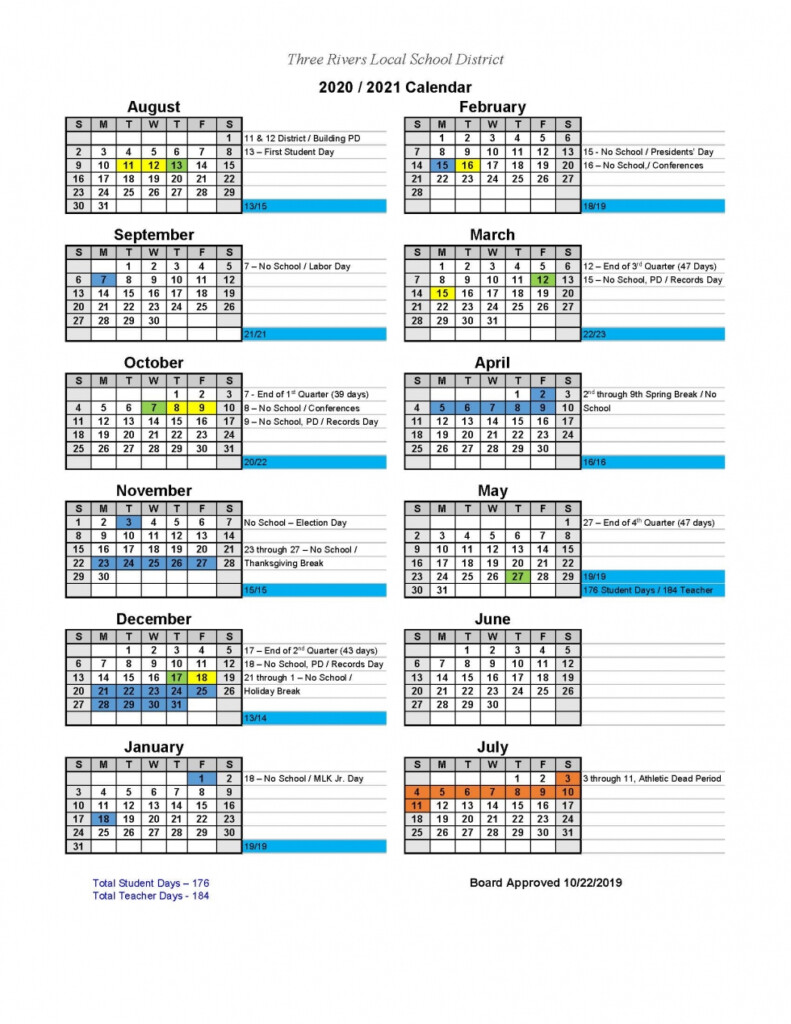Hilldale Public Schools 2020 2021 School Calendar Throughout Harrison 