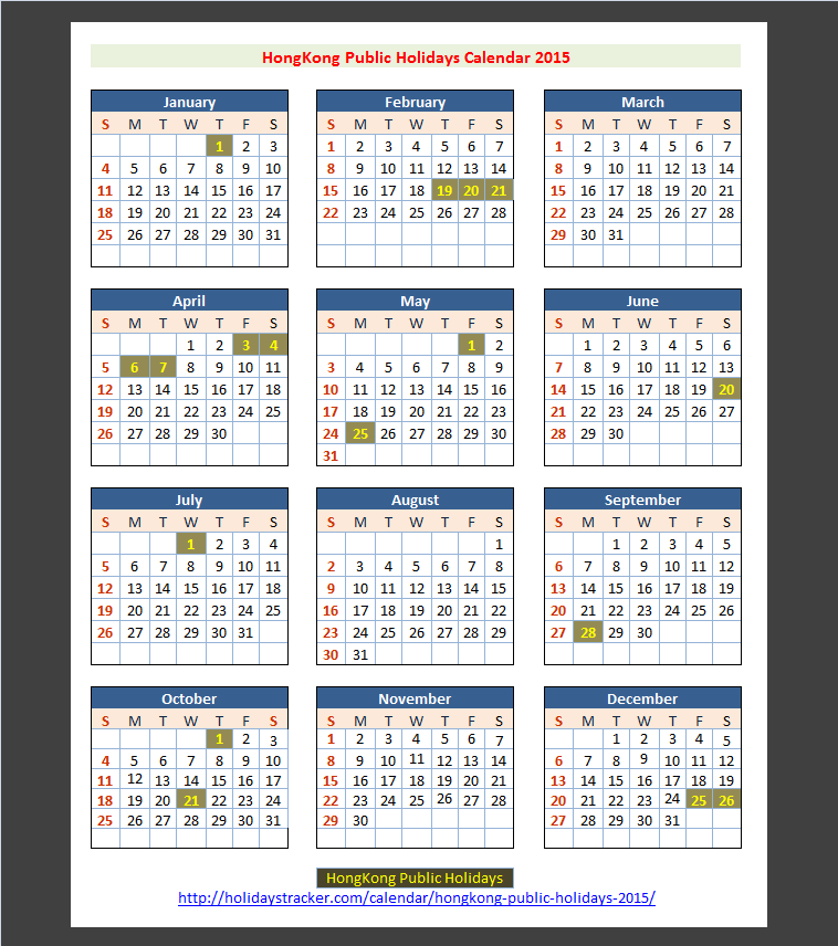 Hong Kong Public Holidays 2015 Holidays Tracker