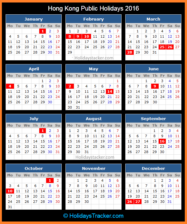 Hong Kong Public Holidays 2016 Holidays Tracker