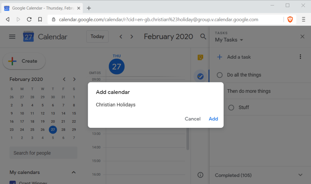 How To Find The ICal Address For A Public Google Calendar