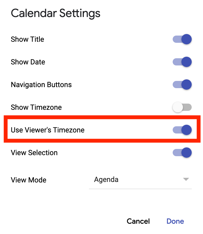 How To Set Public Google Calendar Embed URL To Use Client s Local Time