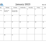 January 2023 Calendar With New Zealand Holidays