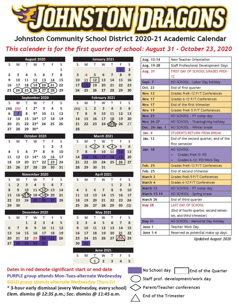 Johnston County Public Schools Nc 2021 2021 Student Calendar 