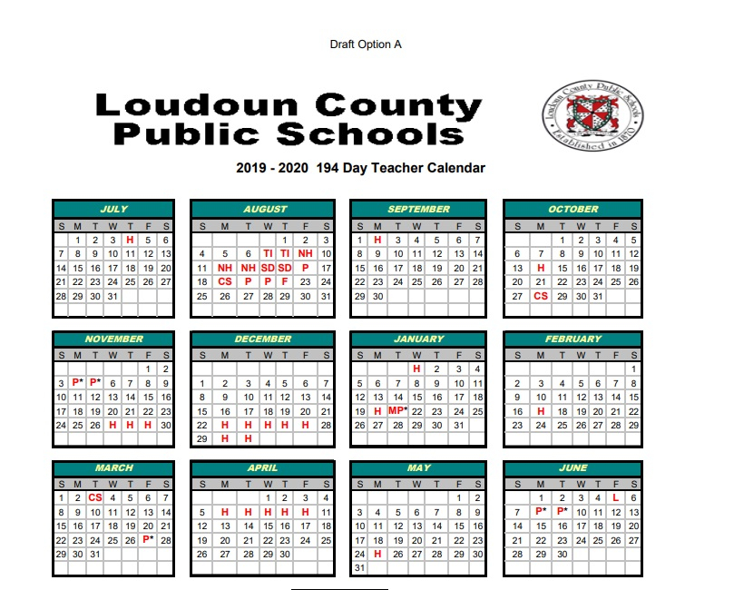 Loudoun County School Calendar 2020 Calendar