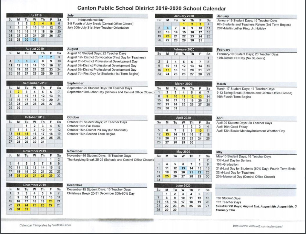 Madison County Schools School Year Calendar Printable Calendar 2020 2021