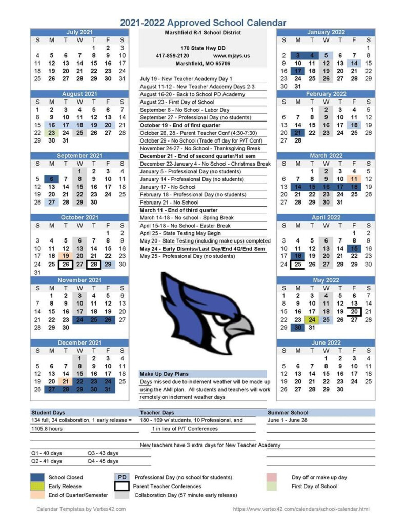 Marshfield R I School District Calendar