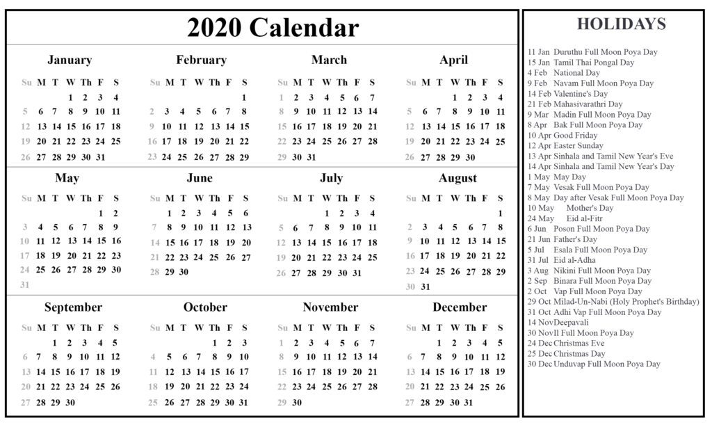 Mercantile Holidays 2021 Calendar Template Printable