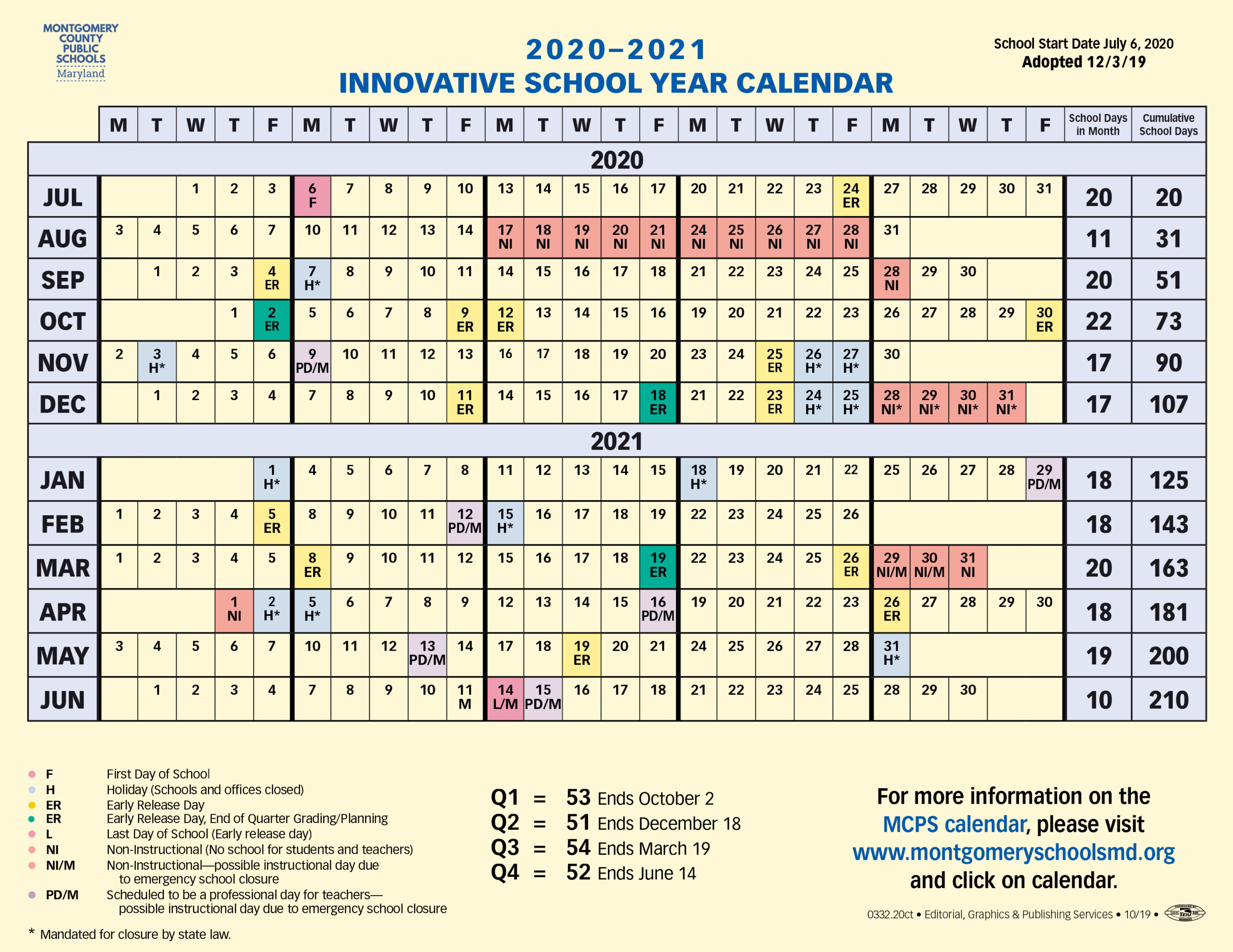 Montgomery County Public Schools Calendar 2020 And 2021 PublicHolidays us