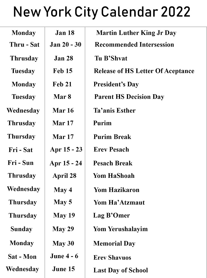 Nyc Doe School Calendar 2021 2022 Calendar 2021