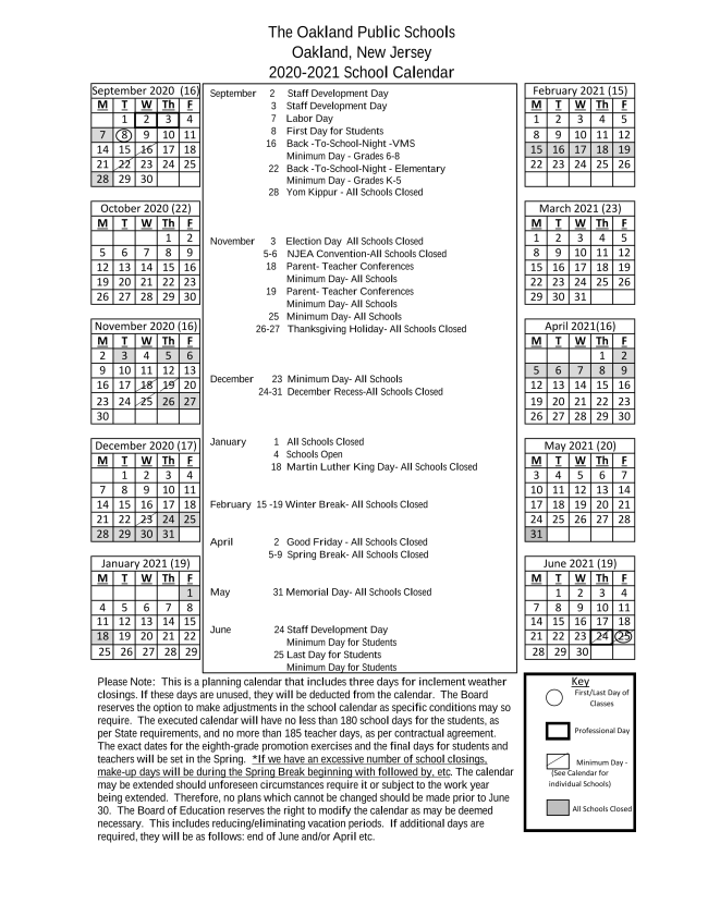 Oakland Public Schools Calendar 2021 And 2022 PublicHolidays us