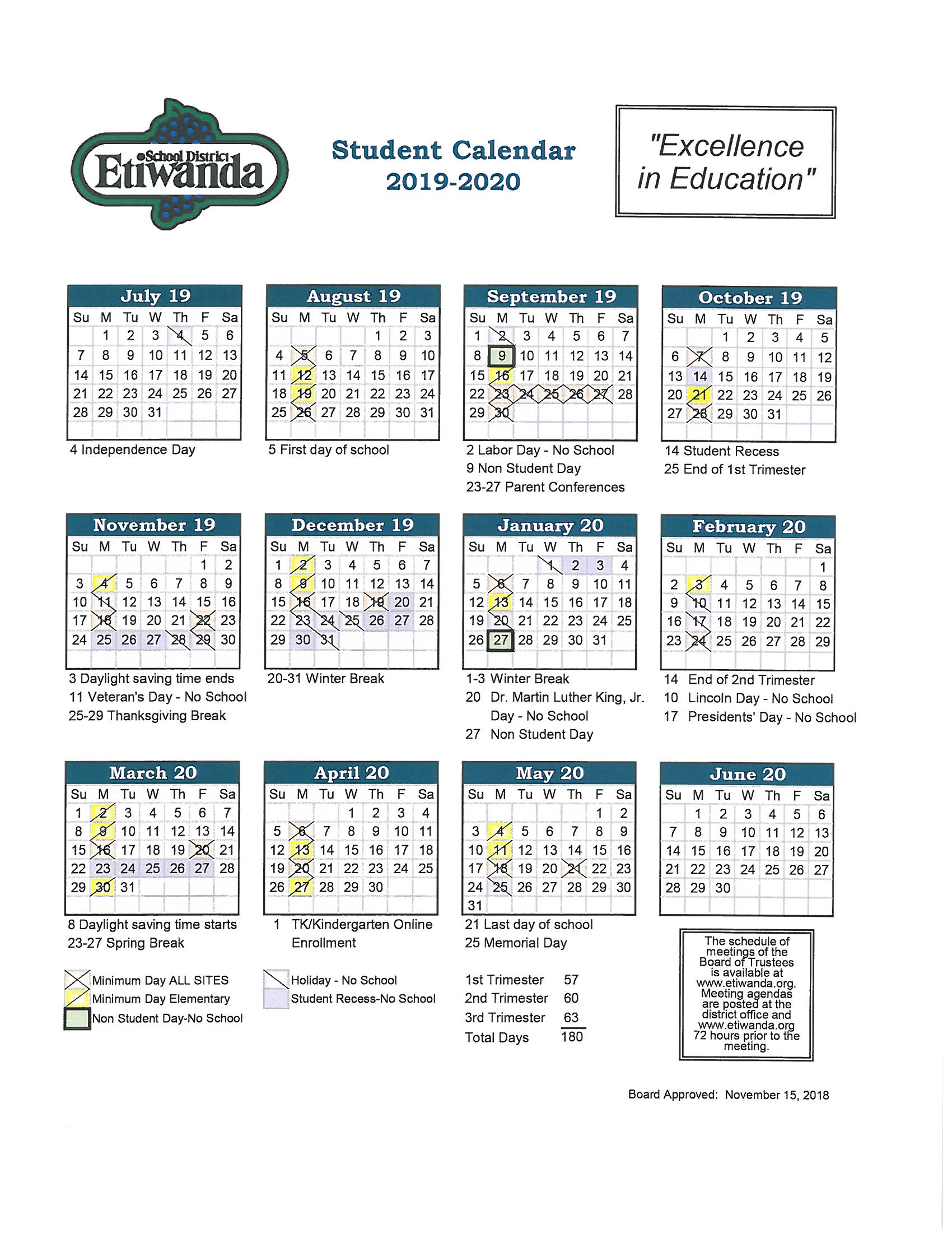 Ontario Montclair School District Calendar Printable Calendar 2021 2022