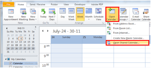 Open A Shared Calendar Outlook 2010 And 2013 St Joseph County