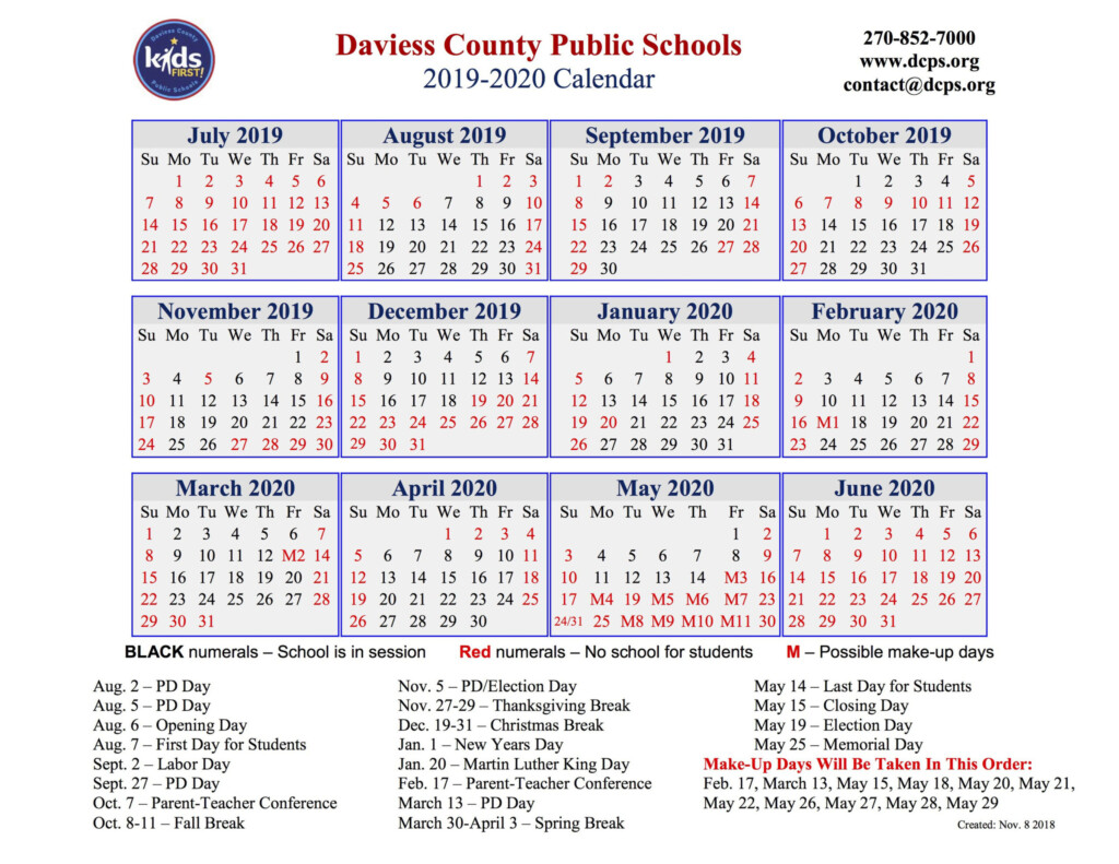 Owensboro Public Schools 2020 2021 Calendar Printable Calendars 2021