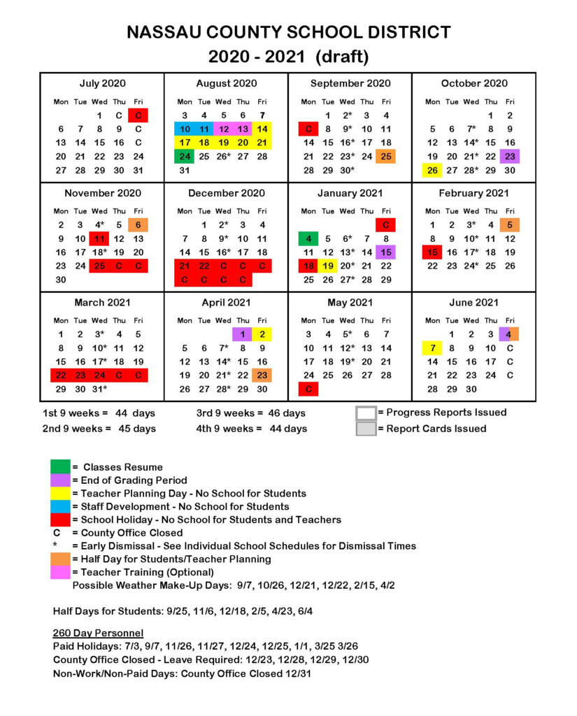 Pasco County Schools Calendar 2021 Printable March