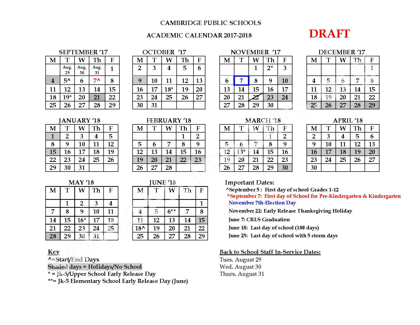 Peabody Calendars Cambridge MA