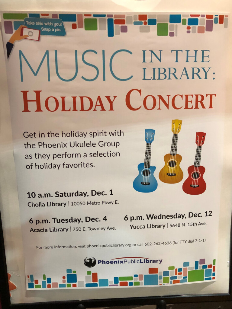 Phoenix Public Library Poster The Phoenix Ukulele Group