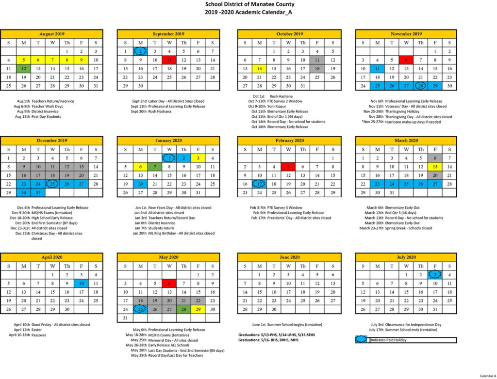 Pinellas County School Calendar 2019 2020 CALENDAR ONLINE 2019