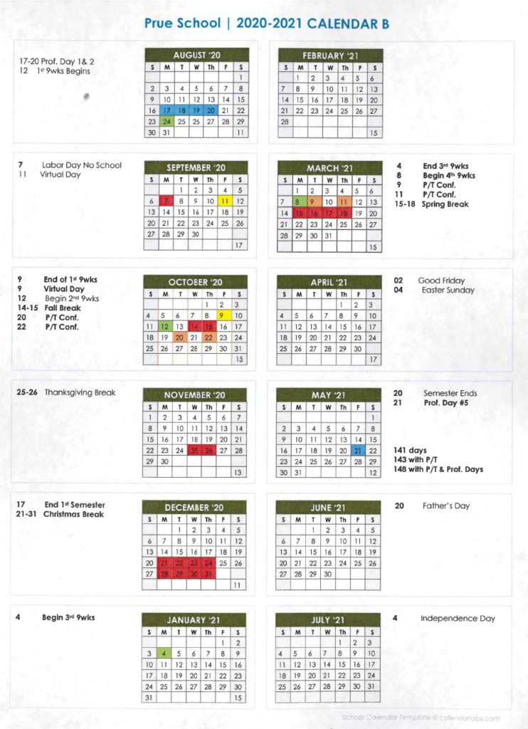 Prue Public Schools Calendar 2021 PublicHolidays us