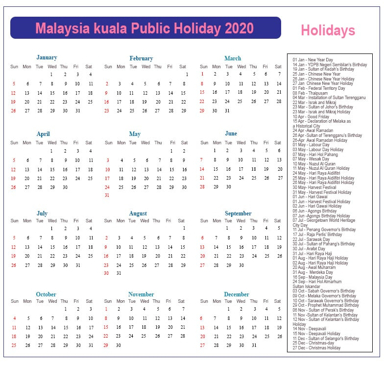 Public Holidays In Malaysia 2022