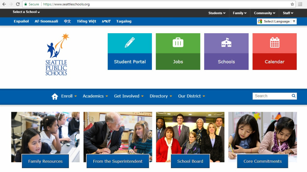 Redesigned Seattle Public Schools Websites Launch Garfield High 