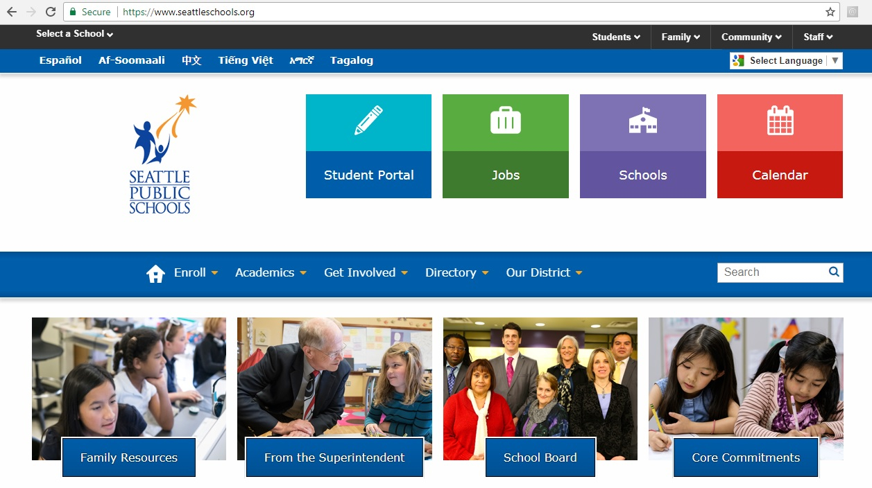 Redesigned Seattle Public Schools Websites Launch Garfield High