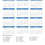 South Africa Calendars With Holidays