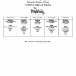 Spring Break Menu To Be Picked Up On Friday April 10 2020 Rutland