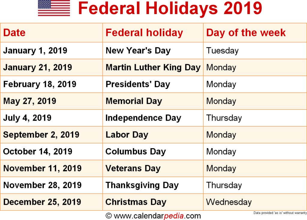 US Holidays 2020 Us Holiday Calendar February Holidays