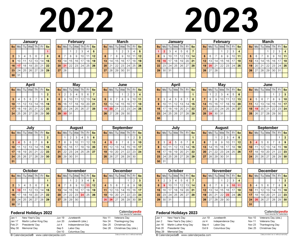 View 2 Year Calendar 2022 And 2023 Pics All In Here